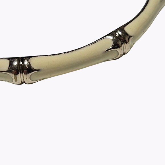 Elegant Vintage Gold Tone Bamboo Bangle Bracelet Minimalist Fashion Jewelry - Picture 3 of 4